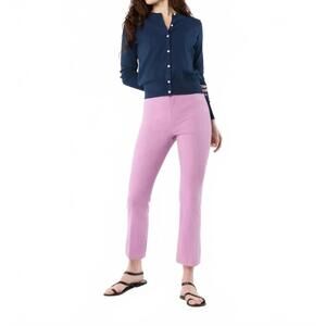 NEW ANN MASHBURN faye flare cropped pants in orchid stretch twill